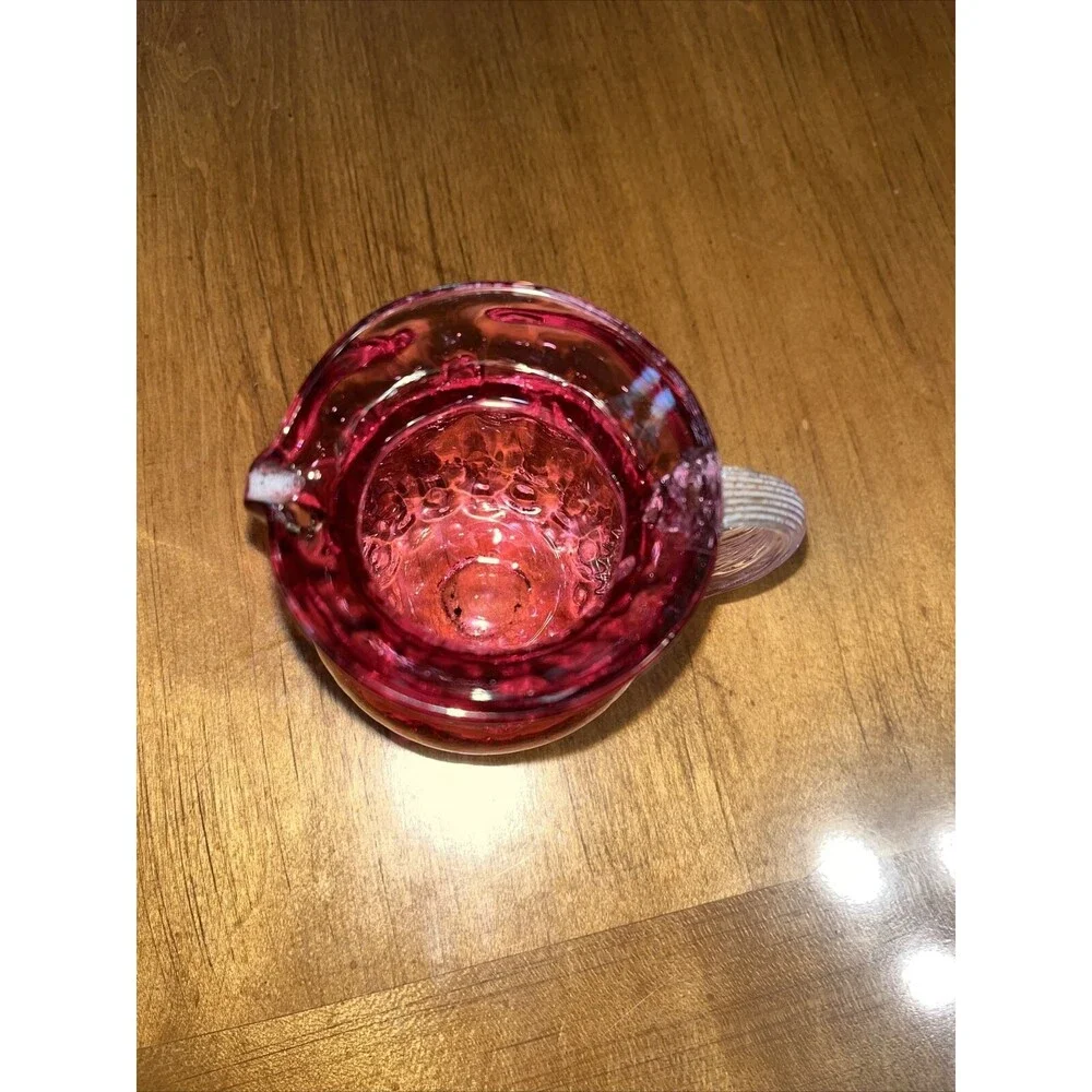 Pilgrim Glass Hand Blown Optic Cranberry 3.5